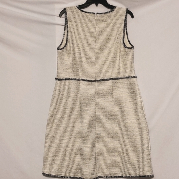 Loft Tweed Boucle Cream & Blue Color Dress - Picture 6 of 8